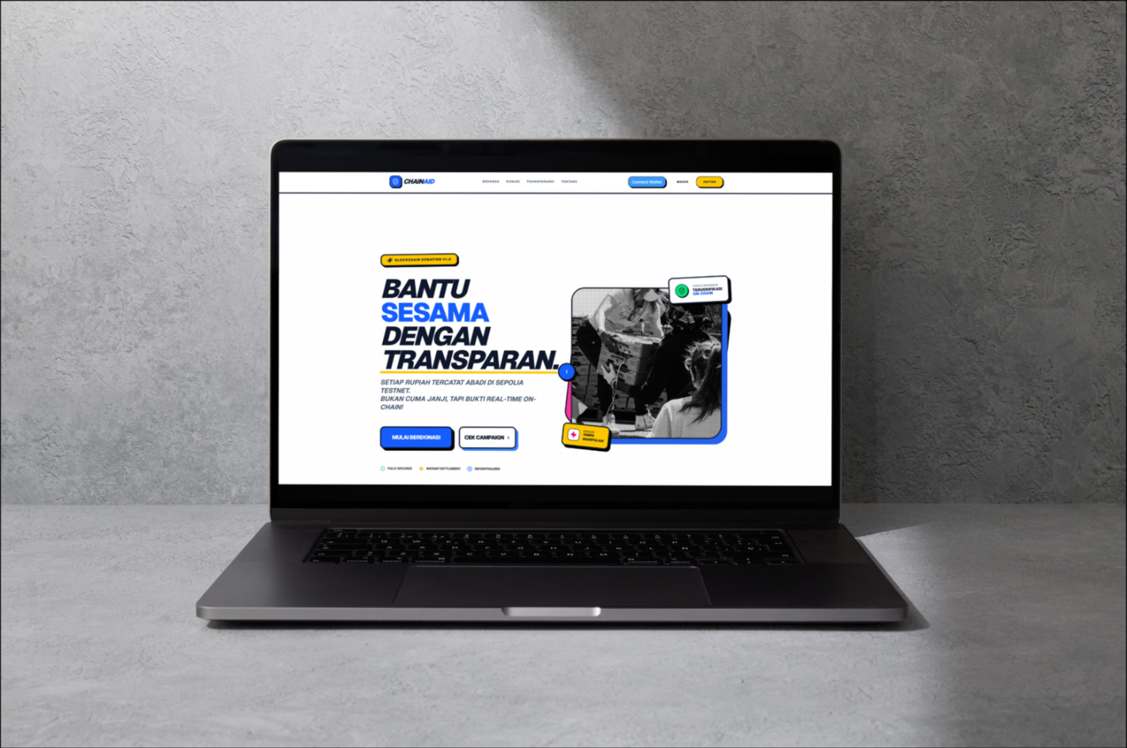 ChainAid Web3 Donation Showcase
